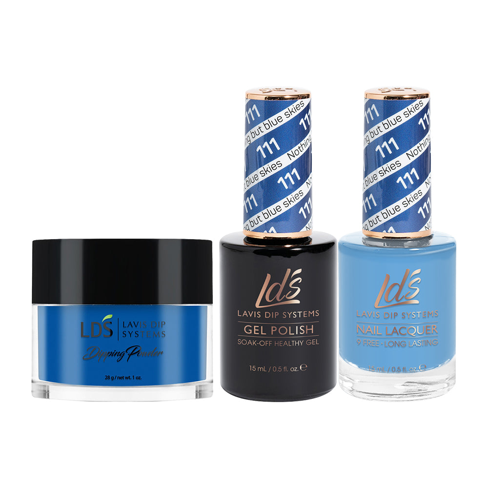 LDS 3 in 1 - 111 Nothing But Blue Skies - Dip (1oz), Gel & Lacquer Matching