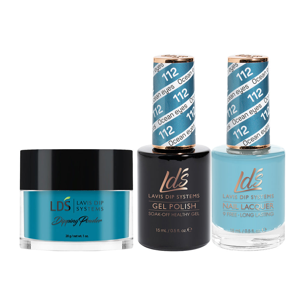 LDS 3 in 1 - 112 Ocean Eyes - Dip (1oz), Gel & Lacquer Matching