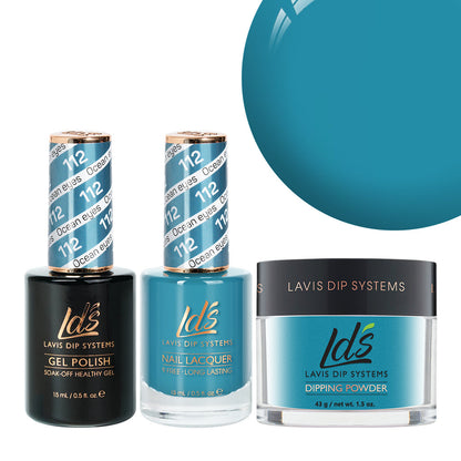 LDS 3 in 1 - 112 Ocean Eyes - Dip (1.5oz), Gel & Lacquer Matching