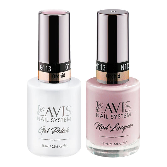 LAVIS 113 Orchid - Gel Polish & Matching Nail Lacquer Duo Set - 0.5oz