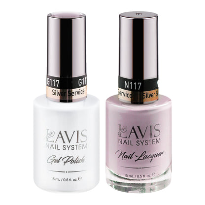 LAVIS 117 Silver Service - Gel Polish & Matching Nail Lacquer Duo Set - 0.5oz