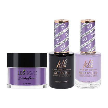 LDS 3 in 1 - 117 Plum Pagoda - Dip (1oz), Gel & Lacquer Matching