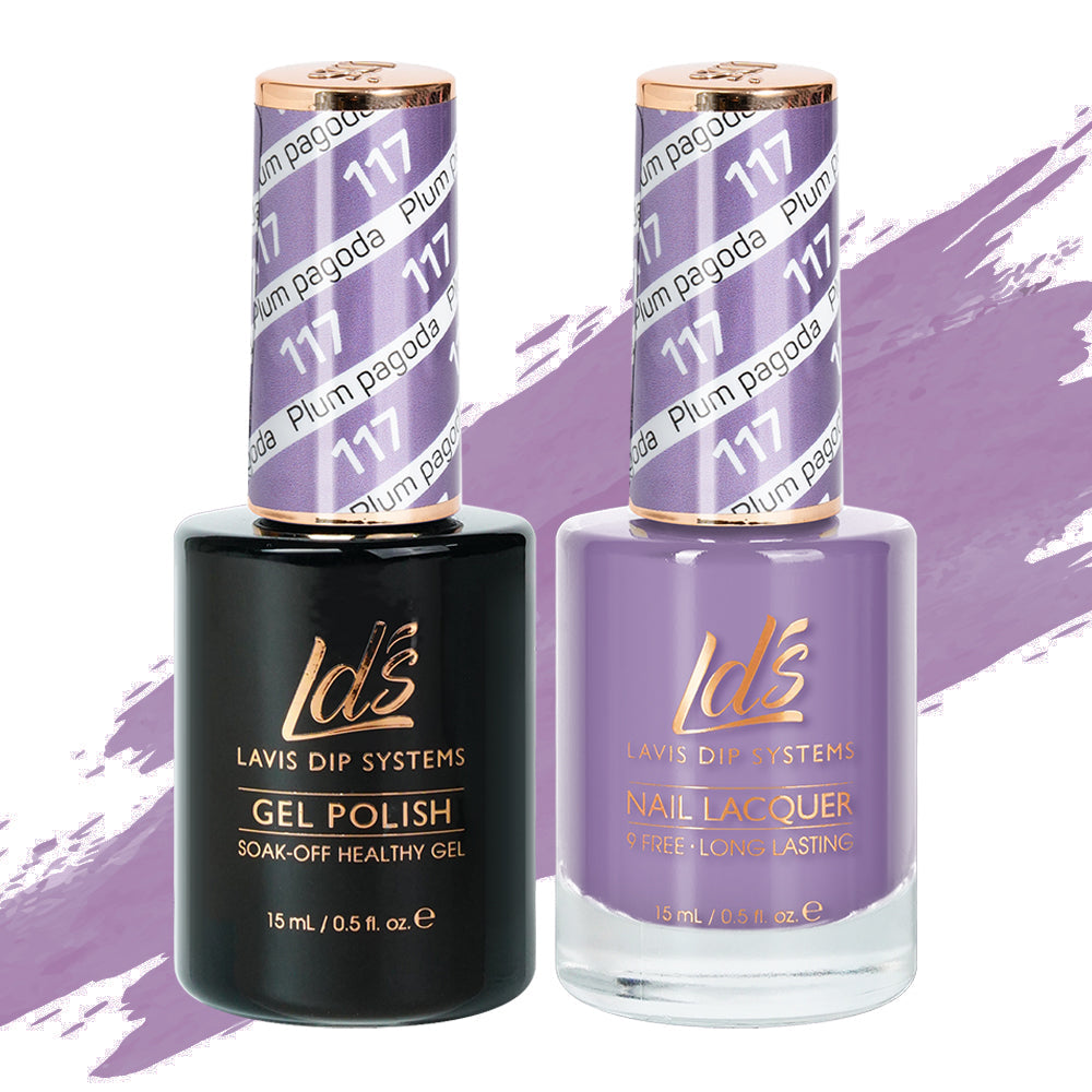 LDS 117 Plum Pagoda - LDS Healthy Gel Polish & Matching Nail Lacquer Duo Set - 0.5oz