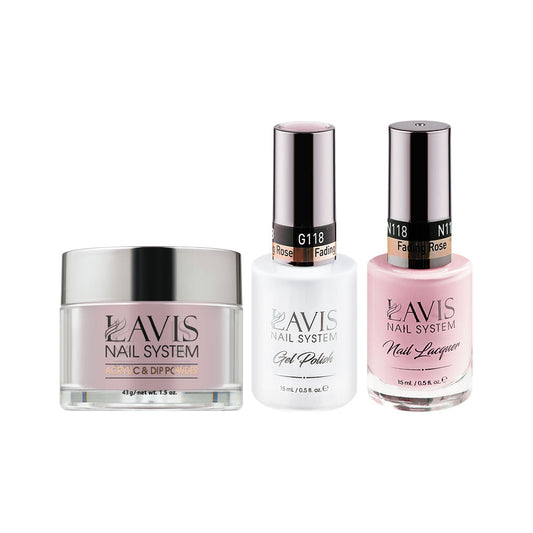 LAVIS 3 in 1 - 118 Fading Rose - Acrylic & Dip Powder, Gel & Lacquer