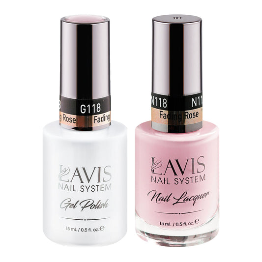 LAVIS 118 Fading Rose - Gel Polish & Matching Nail Lacquer Duo Set - 0.5oz