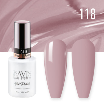 LAVIS 118 Fading Rose - Gel Polish & Matching Nail Lacquer Duo Set - 0.5oz