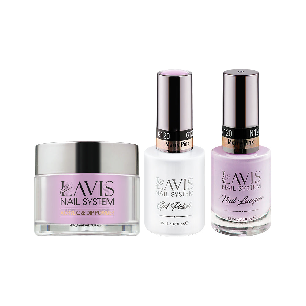 LAVIS 3 in 1 - 120 Merry Pink - Acrylic & Dip Powder, Gel & Lacquer