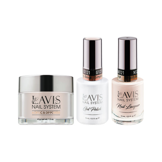 LAVIS 3 in 1 - 121 Simplify Beige - Acrylic & Dip Powder, Gel & Lacquer