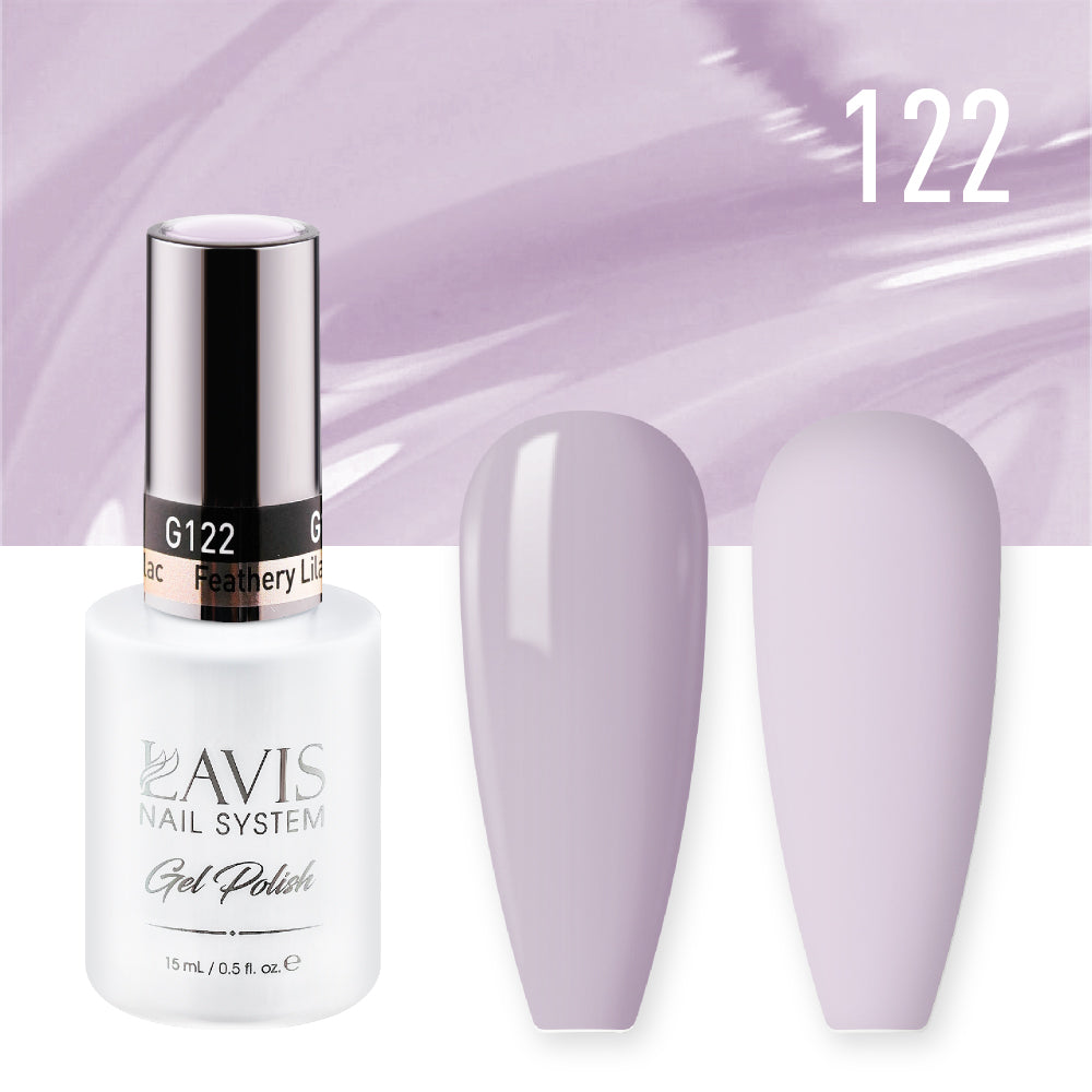 LAVIS 122 Feathery Lilac - Gel Polish & Matching Nail Lacquer Duo Set - 0.5oz