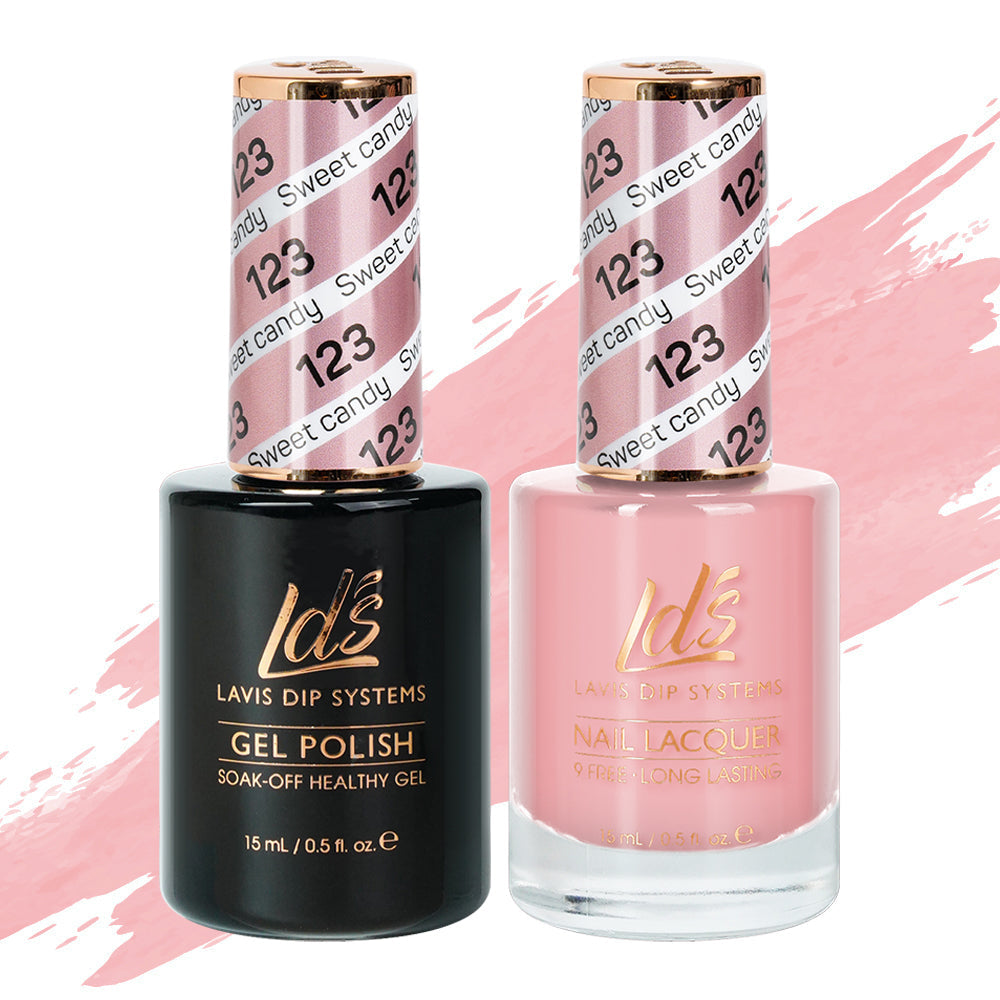 LDS 123 Sweet Candy - LDS Healthy Gel Polish & Matching Nail Lacquer Duo Set - 0.5oz