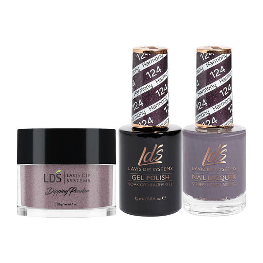 LDS 3 in 1 - 124 Harmony - Dip (1oz), Gel & Lacquer Matching