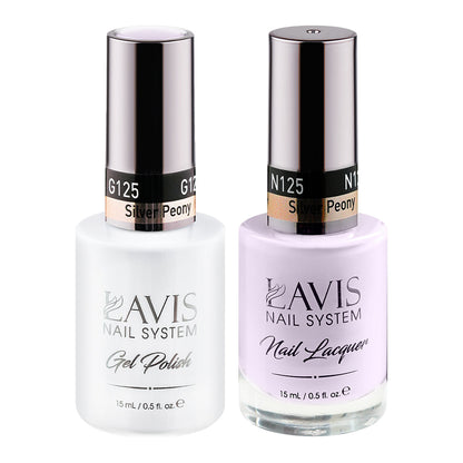 LAVIS 125 Silver Peony - Gel Polish & Matching Nail Lacquer Duo Set - 0.5oz