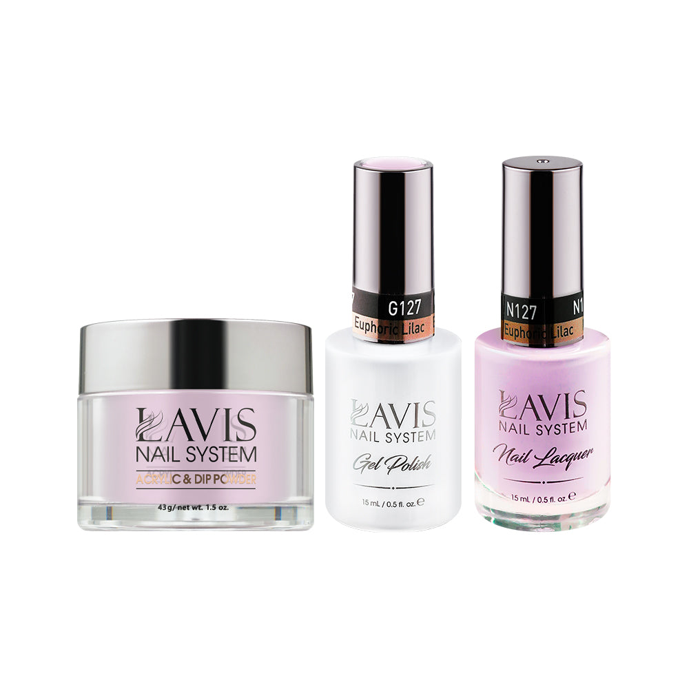 LAVIS 3 in 1 - 127 Euphoric Lilac - Acrylic & Dip Powder, Gel & Lacquer