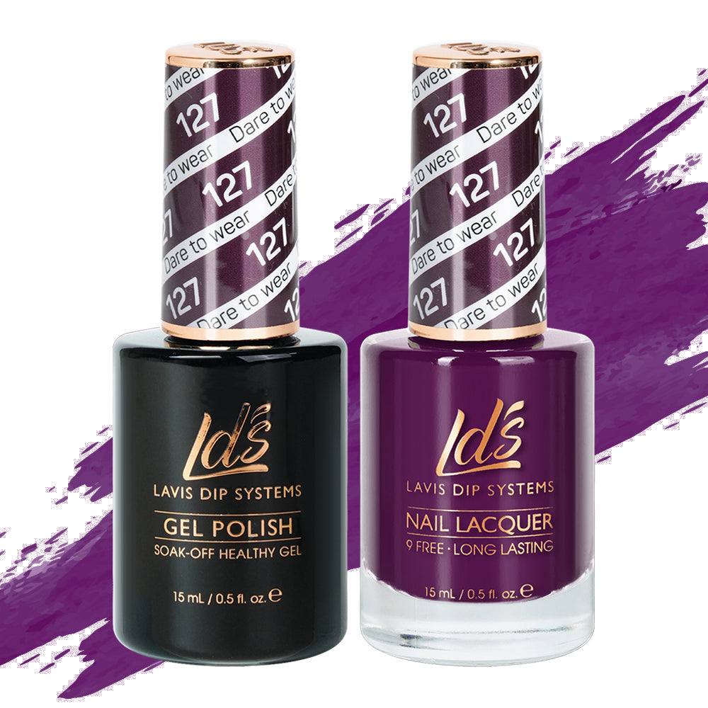 LDS 127 Dare To Wear - LDS Healthy Gel Polish & Matching Nail Lacquer Duo Set - 0.5oz