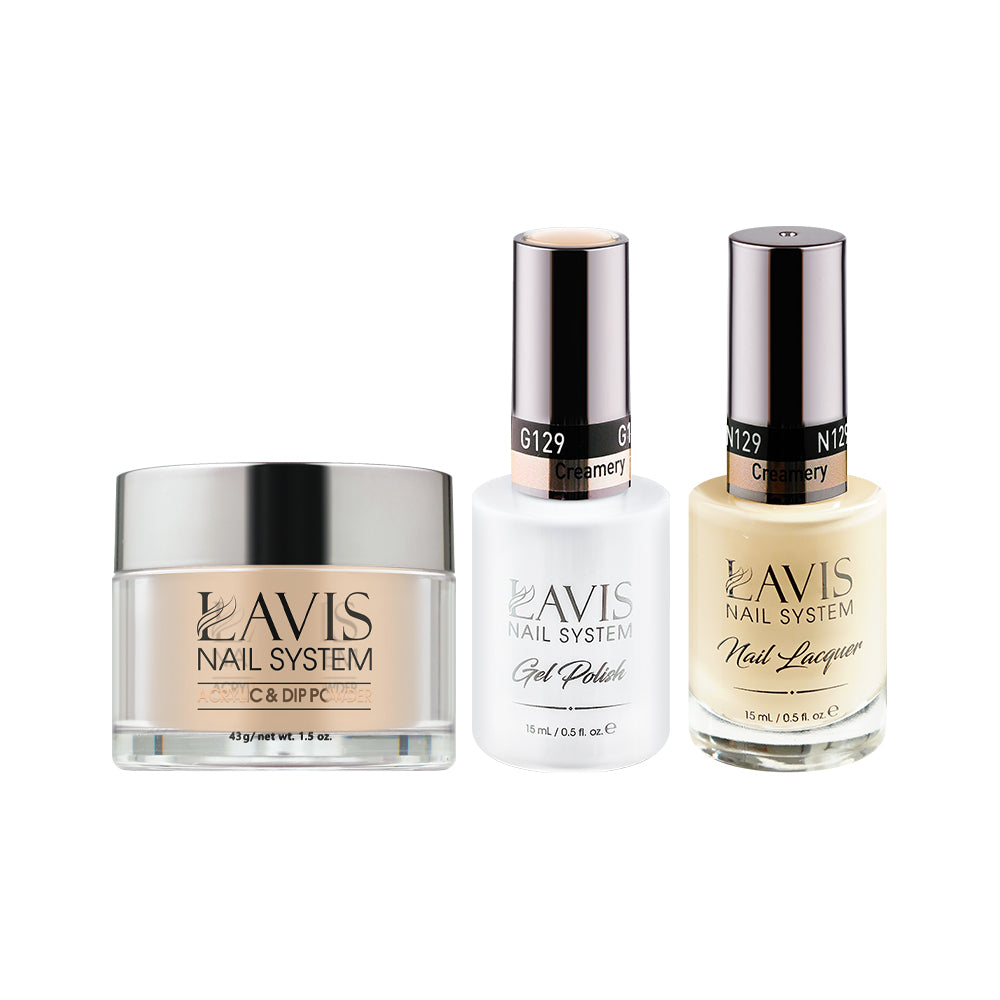 LAVIS 3 in 1 - 129 Creamery - Acrylic & Dip Powder, Gel & Lacquer