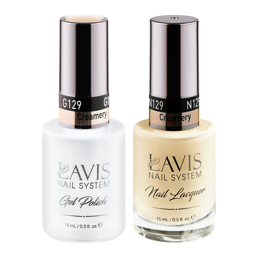 LAVIS 129 Creamery - Gel Polish & Matching Nail Lacquer Duo Set - 0.5oz