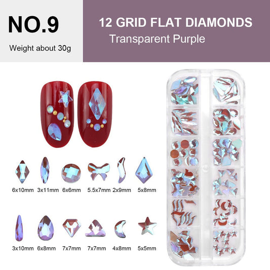 12 Grid Flat Diamonds - #09 Transparent Purple