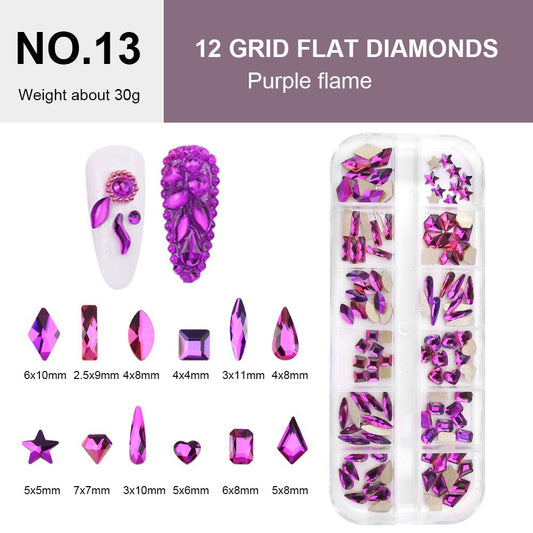 12 Grid Flat Diamonds - #13 Purple Flame
