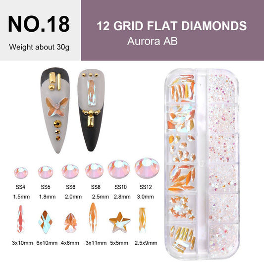 12 Grid Flat Diamonds - #18 Aurora AB