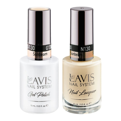 LAVIS 130 Sunbeam - Gel Polish & Matching Nail Lacquer Duo Set - 0.5oz