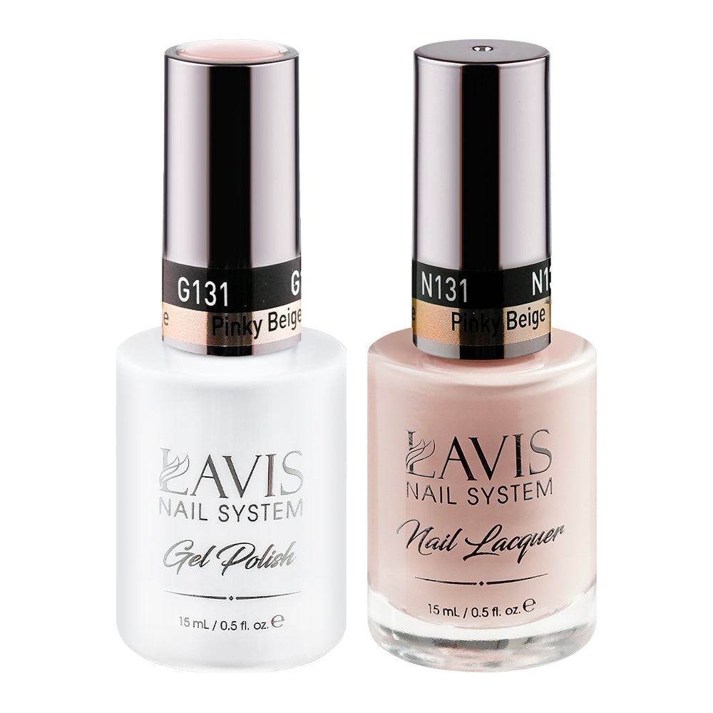 LAVIS 131 Pinky Beige - Gel Polish & Matching Nail Lacquer Duo Set - 0.5oz