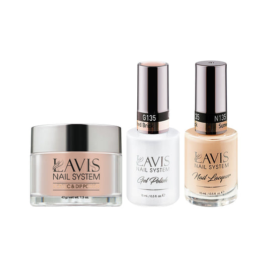 LAVIS 3 in 1 - 135 Sunwashed Brick - Acrylic & Dip Powder, Gel & Lacquer