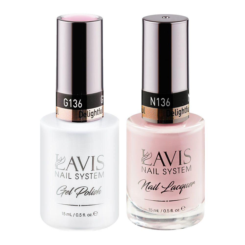 LAVIS 136 Delightful - Gel Polish & Matching Nail Lacquer Duo Set - 0.5oz