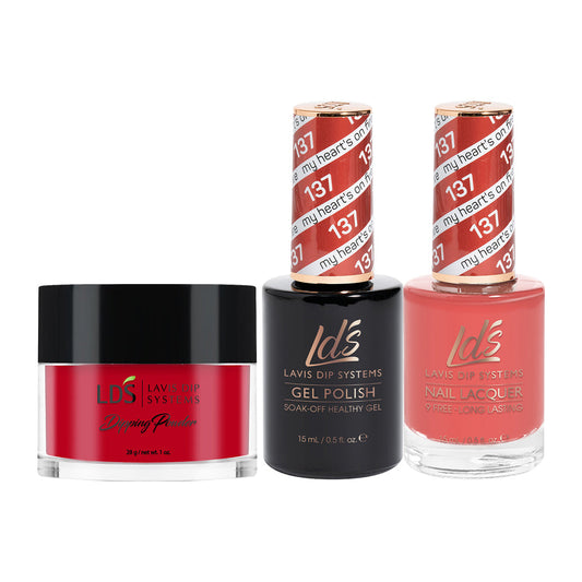 LDS 3 in 1 - 137 My Heart's On Fire - Dip (1oz), Gel & Lacquer Matching