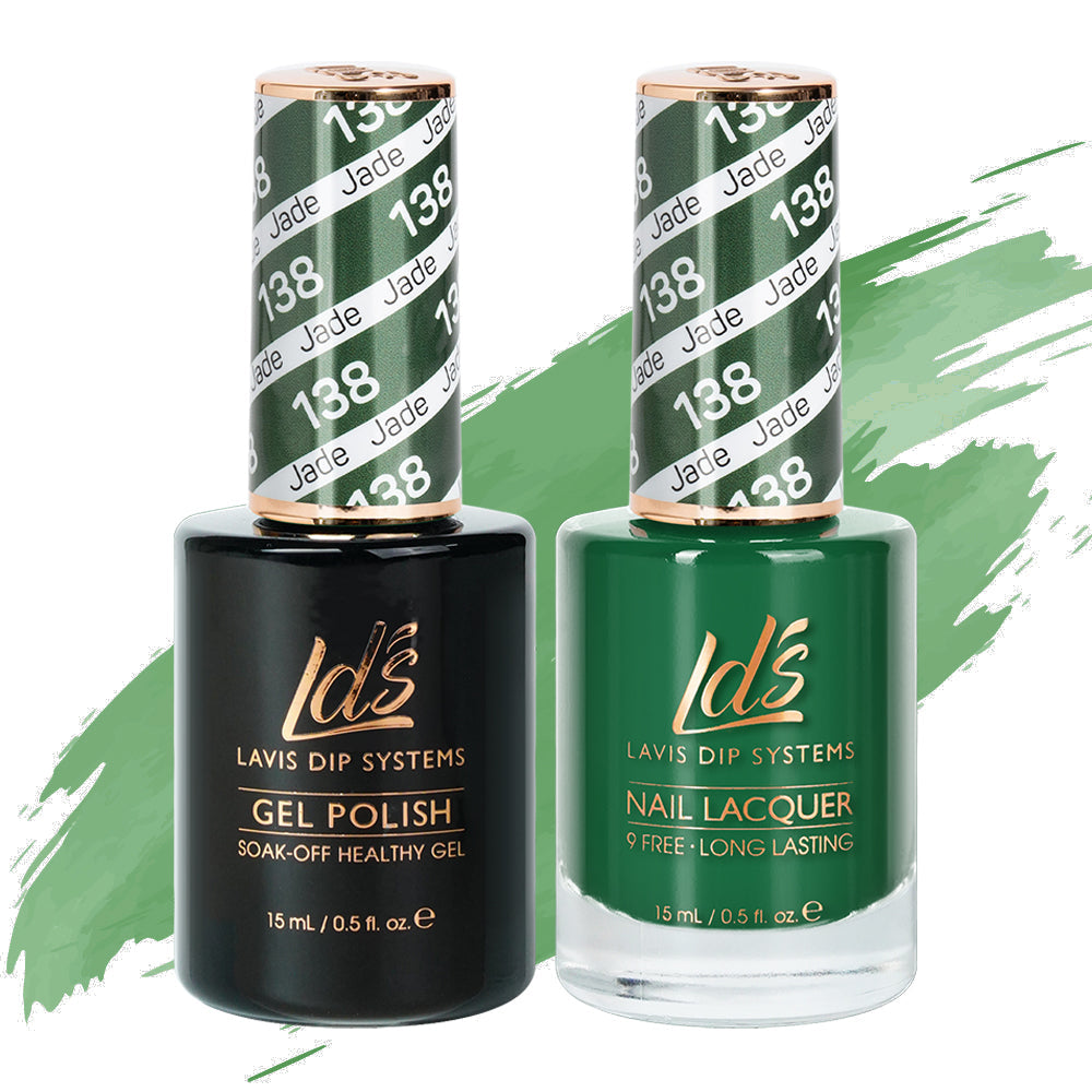 LDS 138 Jade - LDS Healthy Gel Polish & Matching Nail Lacquer Duo Set - 0.5oz