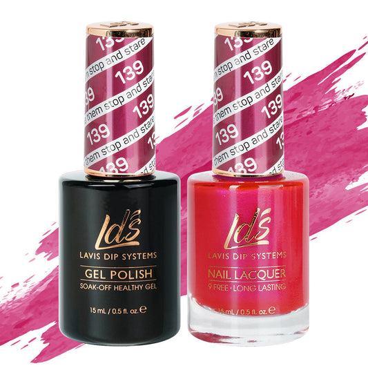 LDS 139 Make Them Stop And Stare - LDS Healthy Gel Polish & Matching Nail Lacquer Duo Set - 0.5oz