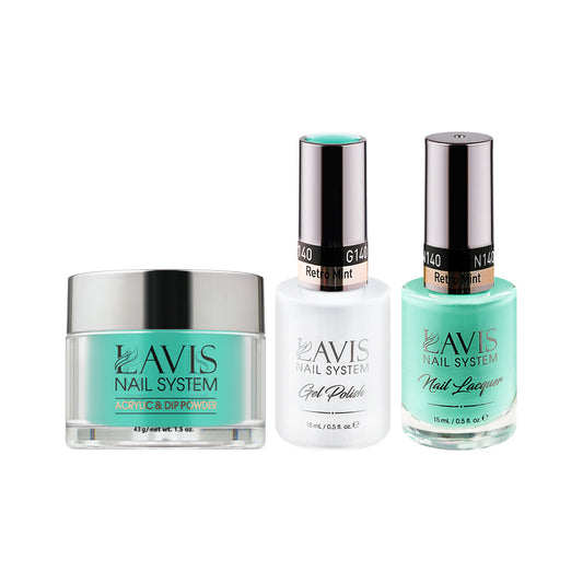 LAVIS 3 in 1 - 140 Retro Mint - Acrylic & Dip Powder, Gel & Lacquer