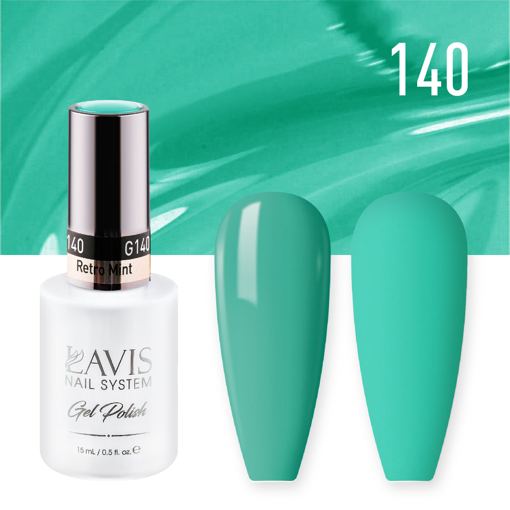 LAVIS 140 Retro Mint - Gel Polish & Matching Nail Lacquer Duo Set - 0.5oz