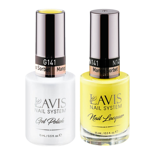 LAVIS 141 Mango Sorbet - Gel Polish & Matching Nail Lacquer Duo Set - 0.5oz