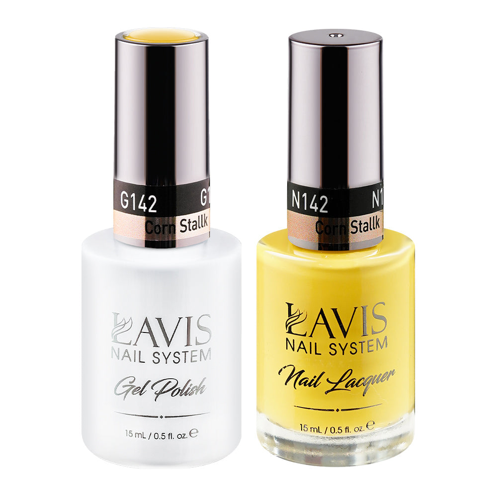 LAVIS 142 Corn Stallk - Gel Polish & Matching Nail Lacquer Duo Set - 0.5oz