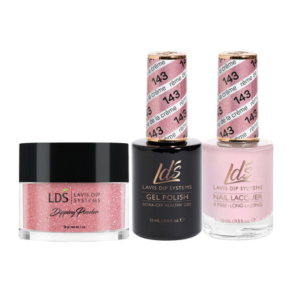 LDS 3 in 1 - 143 Crème De La Crème - Dip (1oz), Gel & Lacquer Matching