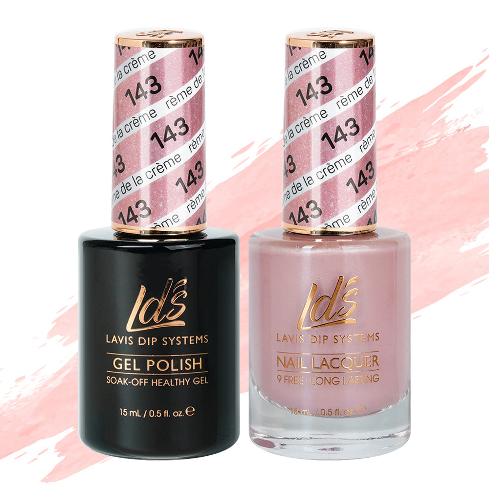 LDS 143 Crème De La Crème - LDS Healthy Gel Polish & Matching Nail Lacquer Duo Set - 0.5oz