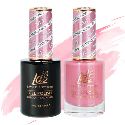 LDS 144 Birthday Cake - LDS Healthy Gel Polish & Matching Nail Lacquer Duo Set - 0.5oz