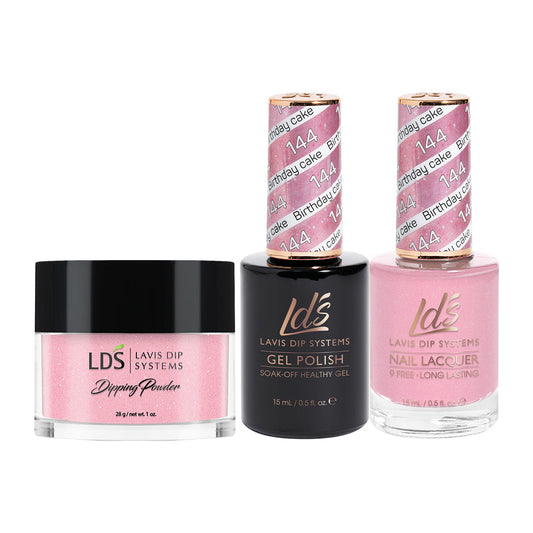 LDS 3 in 1 - 144 Birthday Cake - Dip (1oz), Gel & Lacquer Matching