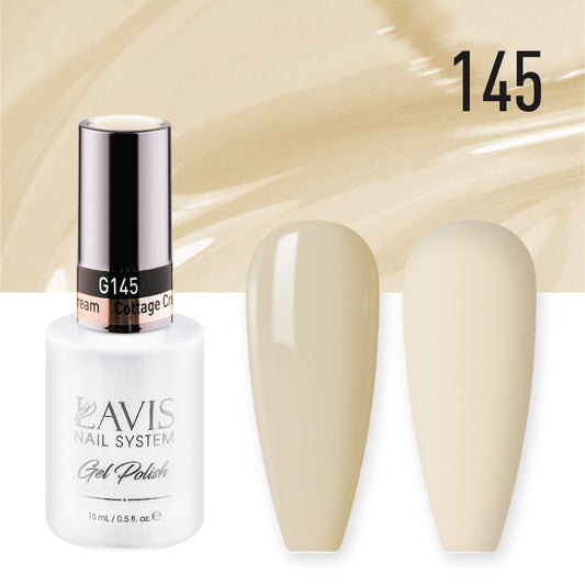 LAVIS 145 Cottage Cream - Gel Polish & Matching Nail Lacquer Duo Set - 0.5oz
