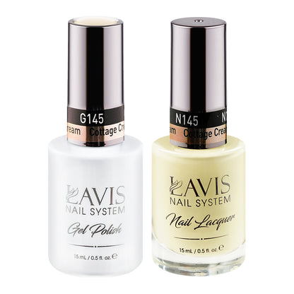 LAVIS 145 Cottage Cream - Gel Polish & Matching Nail Lacquer Duo Set - 0.5oz