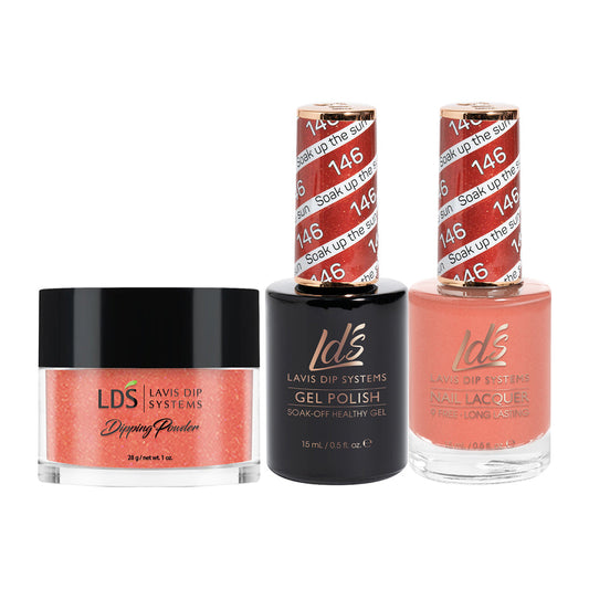 LDS 3 in 1 - 146 Soak Up The Sun - Dip (1oz), Gel & Lacquer Matching