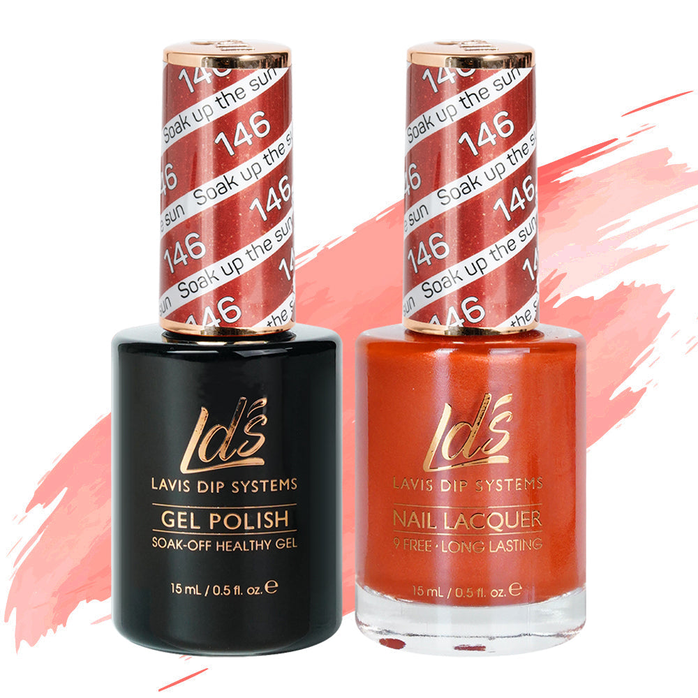 LDS 146 Soak Up The Sun - LDS Healthy Gel Polish & Matching Nail Lacquer Duo Set - 0.5oz