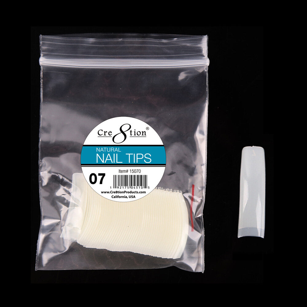 Cre8tion Nail Tips - 15070 - Natural Size 07 : 50pcs/bag