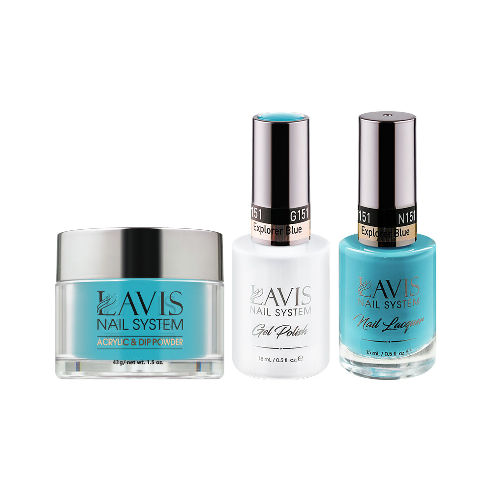 LAVIS 3 in 1 - 151 Explorer Blue - Acrylic & Dip Powder, Gel & Lacquer