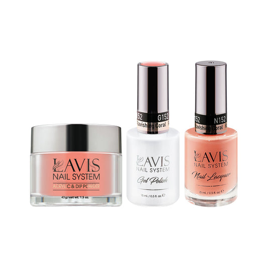 LAVIS 3 in 1 - 152 Ravishing Coral - Acrylic & Dip Powder, Gel & Lacquer