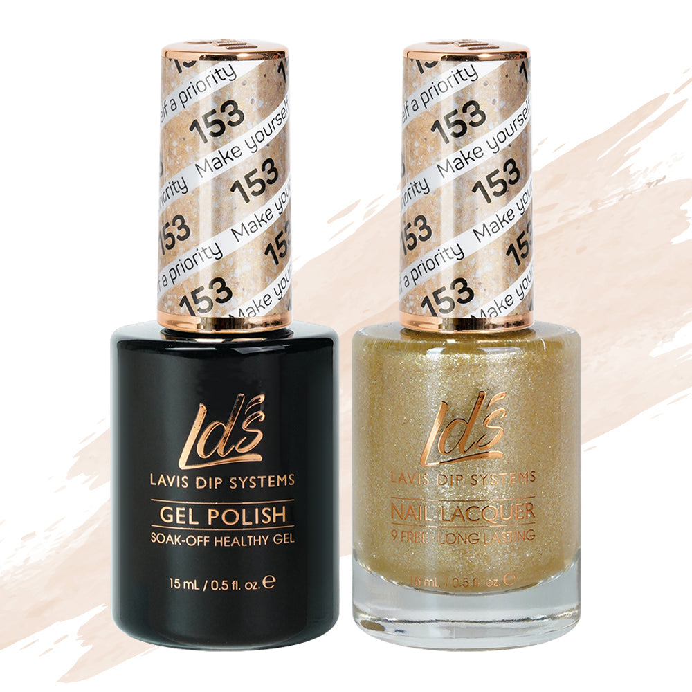 LDS 153 Make Yourself A Priority - LDS Healthy Gel Polish & Matching Nail Lacquer Duo Set - 0.5oz