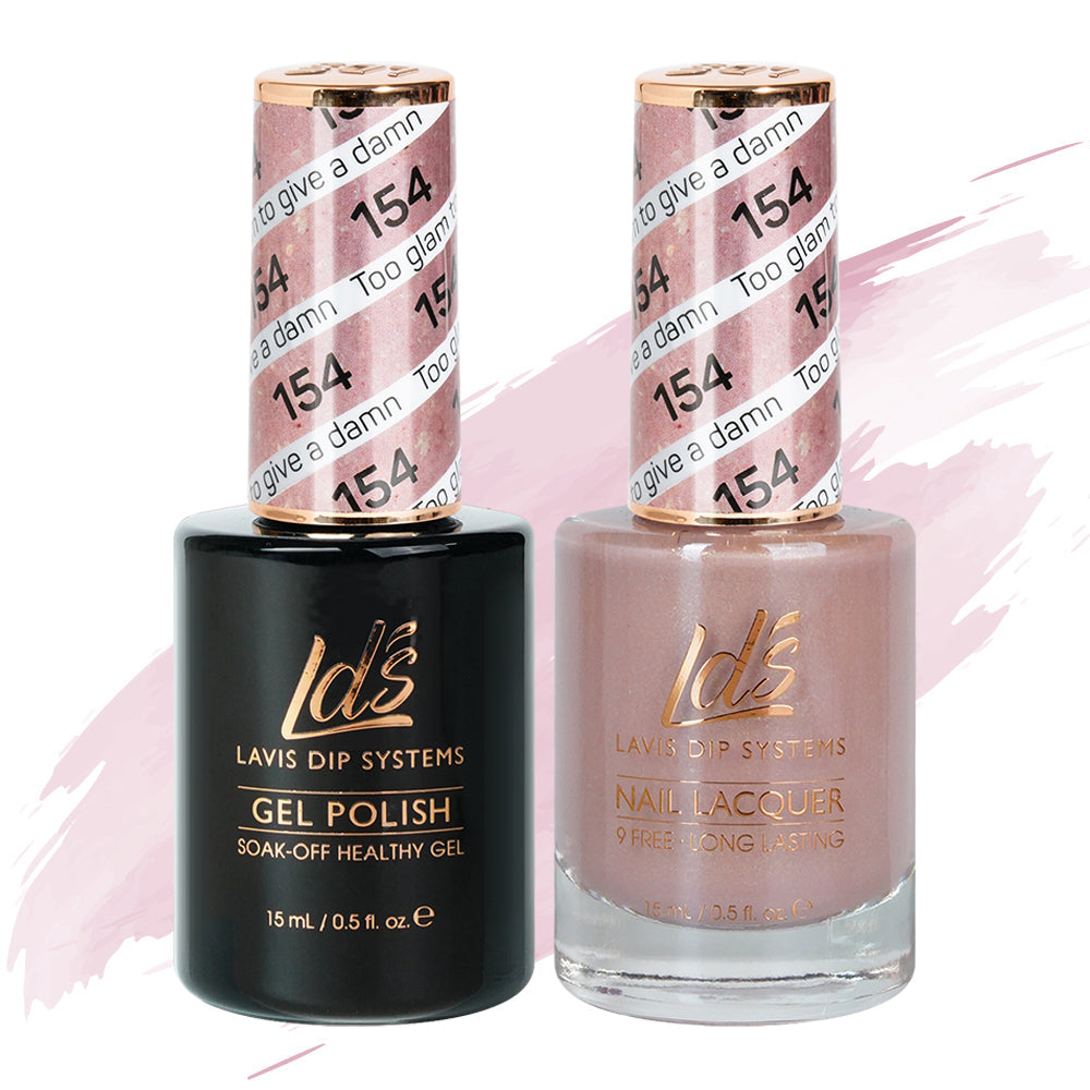 LDS 154 Too Glam To Give A Damn - LDS Healthy Gel Polish & Matching Nail Lacquer Duo Set - 0.5oz