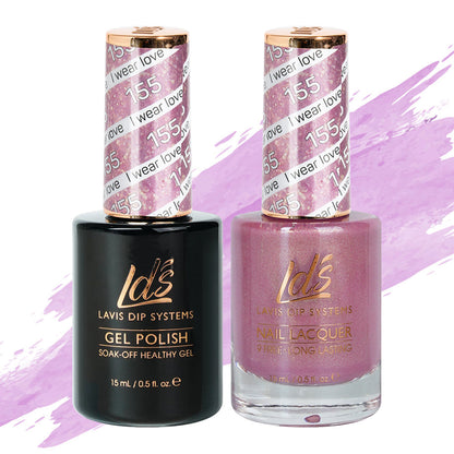 LDS 155 I Wear Love - LDS Healthy Gel Polish & Matching Nail Lacquer Duo Set - 0.5oz