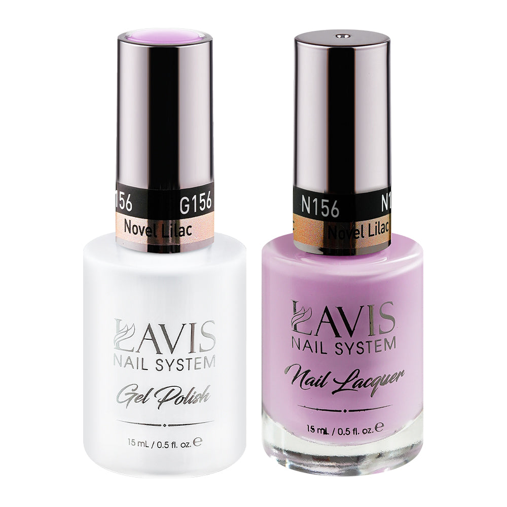 LAVIS 156 Novel Lilac - Gel Polish & Matching Nail Lacquer Duo Set - 0.5oz