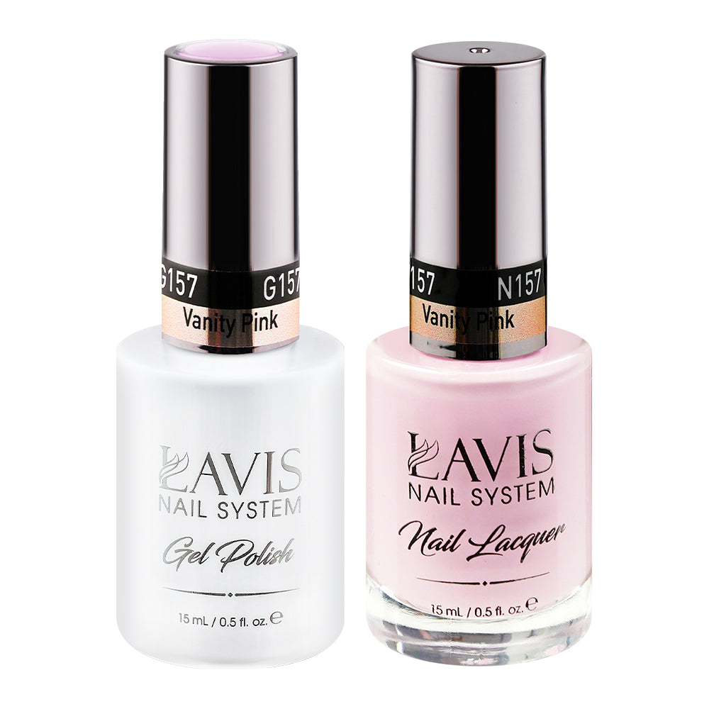 LAVIS 157 Vanity Pink - Gel Polish & Matching Nail Lacquer Duo Set - 0.5oz